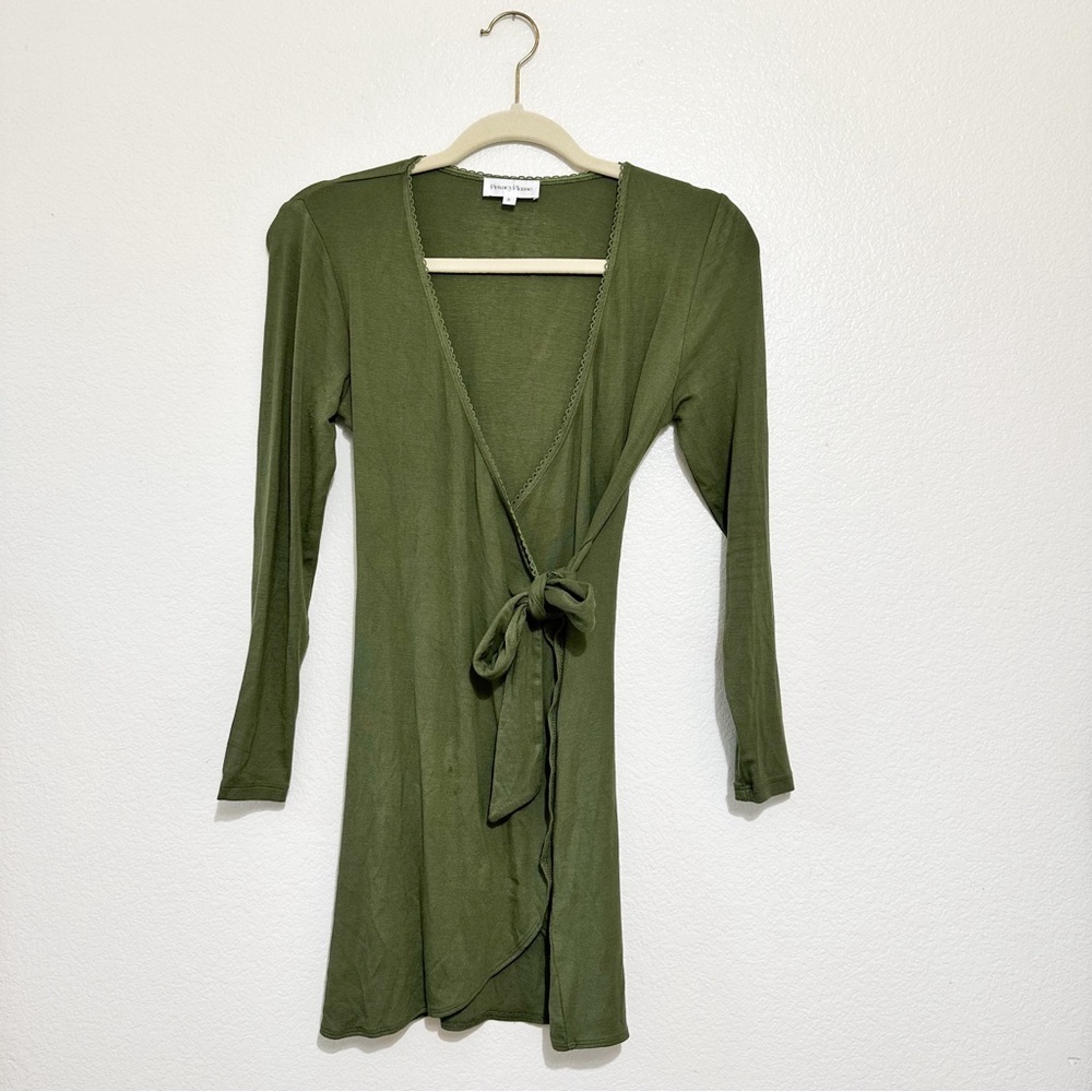 Privacy Please Green Mini Wrap Dress S - Picture 4 of 7